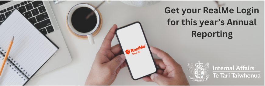(Click to open link to RealMe website) Get your RealMe Login for this years' Annual Reporting season Get your RealMe Login for this years' Annual Reporting season