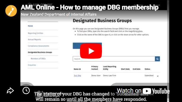 How to manage DBG membership on AML Online
